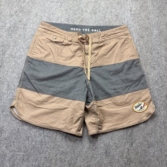 Howler Brothers Board Shorts Men 34 Beige Gray Two Tone Stretch 8" - Picture 1 of 14